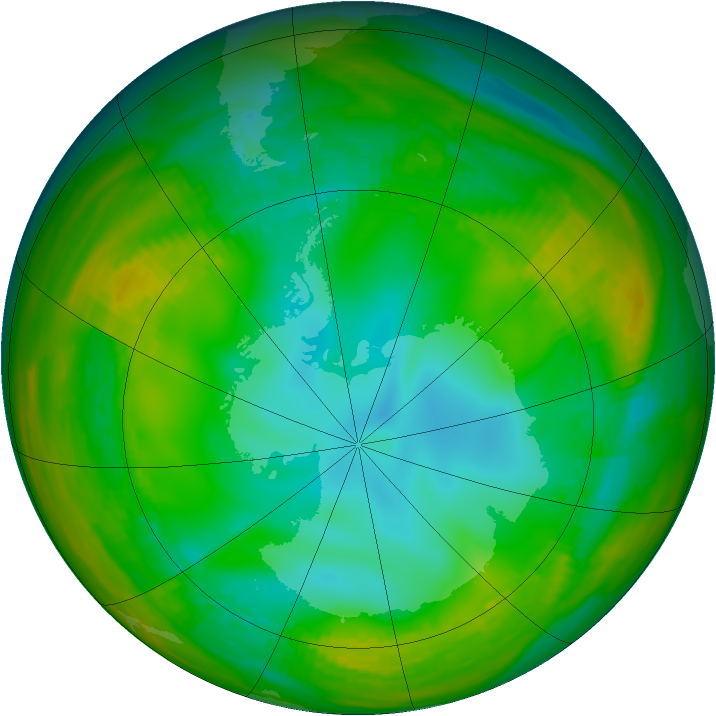 Antarctic ozone map for 18 July 1981